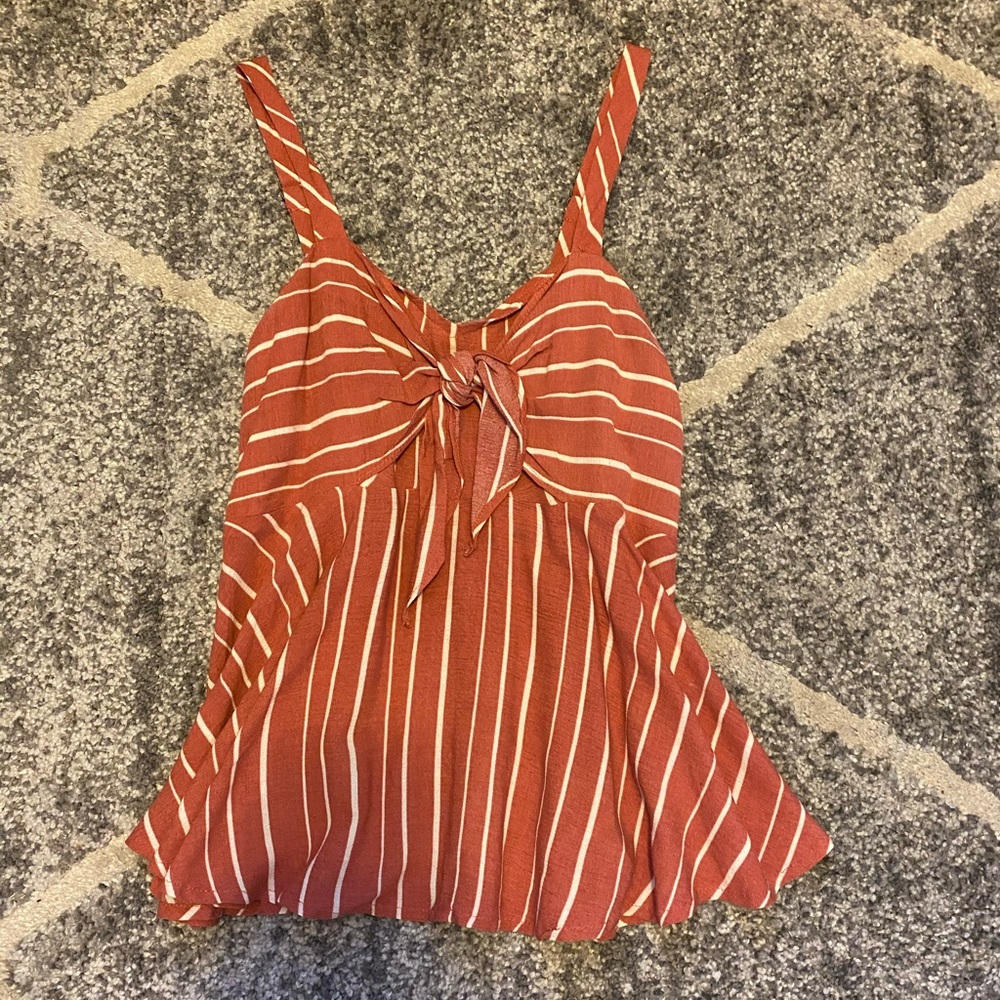 Pink and white striped tank top